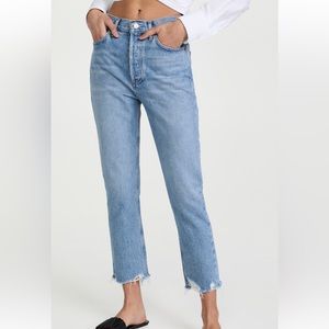 AGOLDE Riley High Rise Straight Crop Jeans, Size 23, Color: Haven